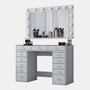 Hanah Home Mesa de Maquillaje Blanca con Espejo de 13 Focos